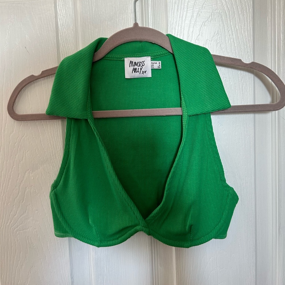 Princess Polly green underwire collar top - Picture 6 of 9